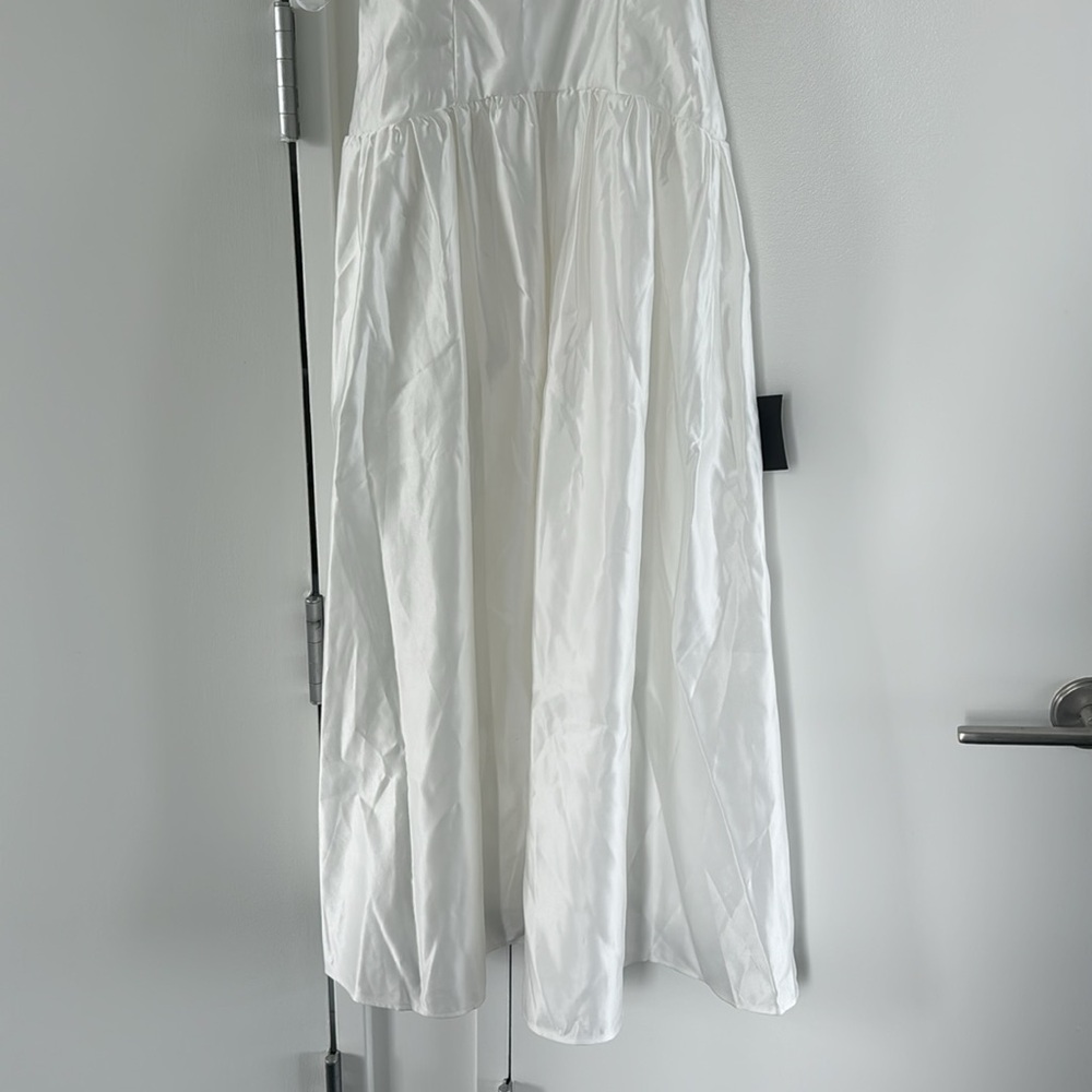 Lulus Modern Adoration White Satin Backless Lace-Up Maxi Dress - Picture 5 of 9